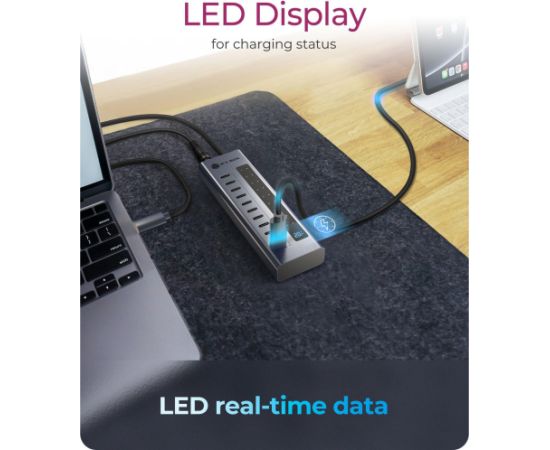 Raidsonic ICY BOX IB-HUB1450-C31, USB hub anthracite USB / Type-C Hub