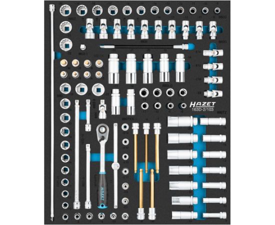 Hazet socket set 163D-2/103, size 1/2++ 103 pieces, with HiPer reversible ratchet 3/8" Новинки Для дома и сада 
