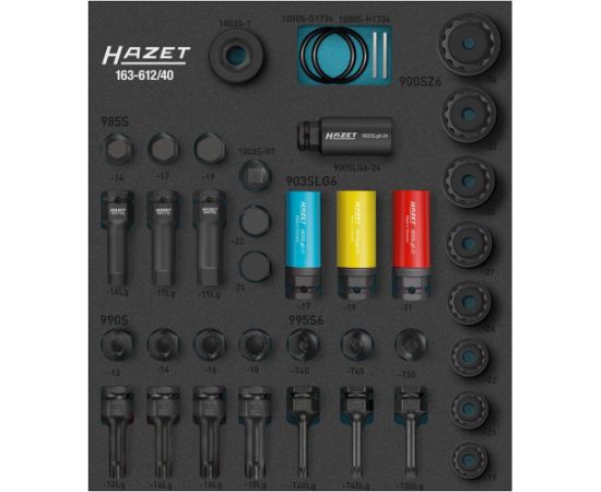Hazet impact machine screwdriver socket set 163-612/40, size 2/3+ 40 pieces Новинки Для дома и сада 