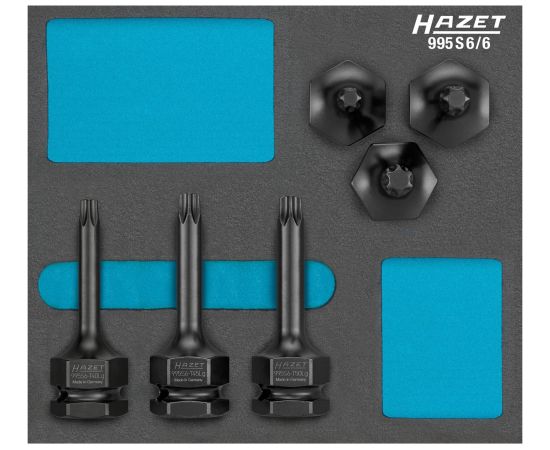 Hazet impact socket set 995S6/6 6-piece, for impact and power screwdrivers Новинки Для дома и сада 