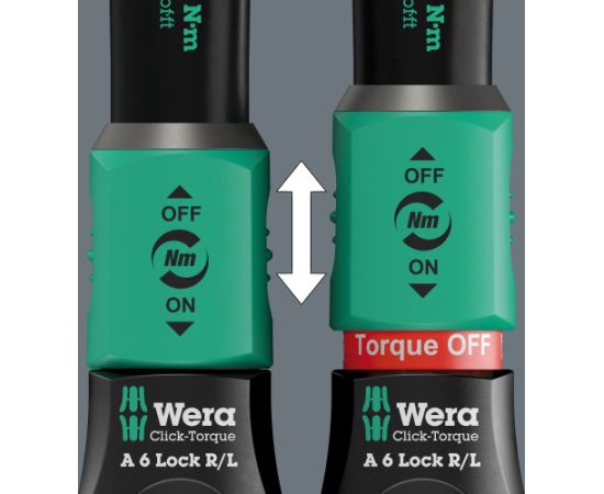 Wera torque wrench with push-through square drive Click-Torque Lock A 6 R/L black/green, 1/4" bit drive, 2.5 to 25 Nm Новинки Для дома и сада 