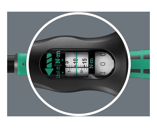 Wera torque wrench with push-through square drive Click-Torque Lock A 6 R/L black/green, 1/4" bit drive, 2.5 to 25 Nm Новинки Для дома и сада 