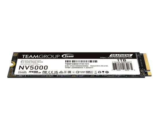 Team Group NV5000 1 TB SSD PCIe 4.0 x4 NVMe | M.2 2280 | Graphene Heatsink HDD Iekšējie cietie diski