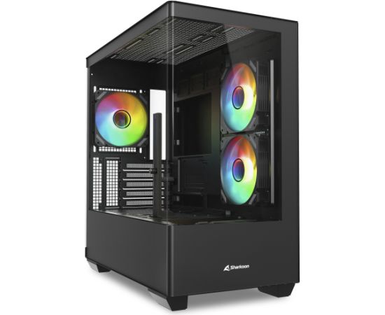 Sharkoon ELITE SHARK CM100 , Tower case black, Tempered Glass x 2 Datoru korpusi