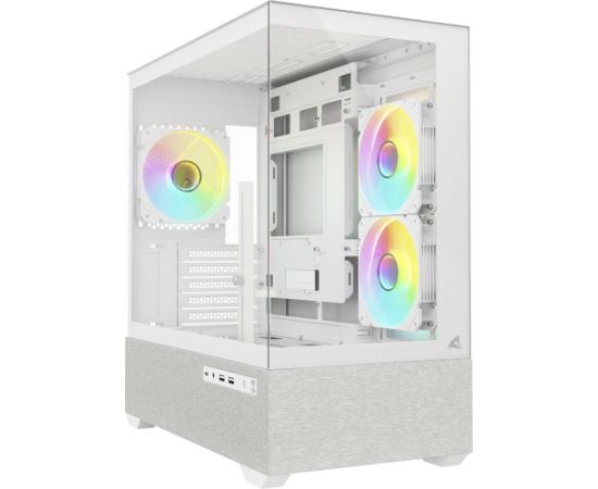Sharkoon MK7 ARGB, tower case white, tempered glass x 2 Datoru korpusi