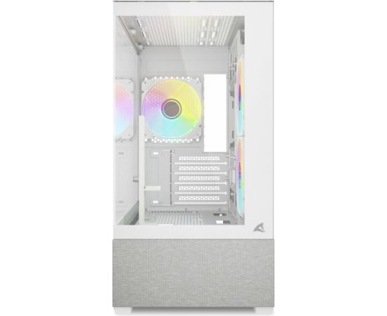 Sharkoon MK7 ARGB, tower case white, tempered glass x 2 Datoru korpusi