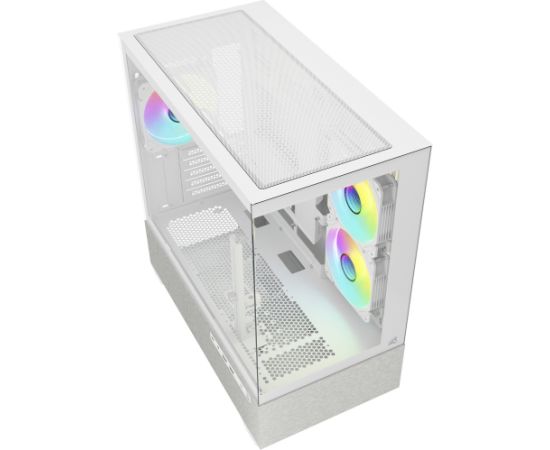 Sharkoon MK7 ARGB, tower case white, tempered glass x 2 Datoru korpusi