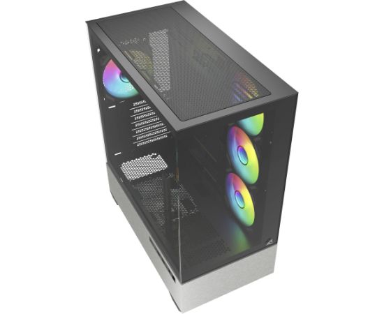 Sharkoon AK7 ARGB, tower case black, tempered glass x 2 Datoru korpusi