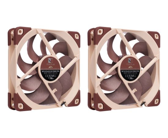 Noctua NF-A12x25 G2 PWM Sx2-PP, case fan with PWM connector, 2 fans, 120 mm Korpusu dzesēšana