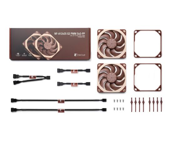 Noctua NF-A12x25 G2 PWM Sx2-PP, case fan with PWM connector, 2 fans, 120 mm Korpusu dzesēšana
