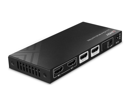 Lindy 2x2 8K60 Matrix HDMI Switch black, EDID Management, remote control Dažādi vadi