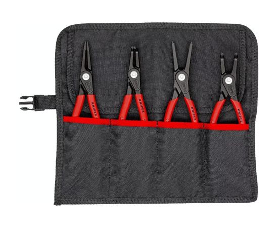 KNIPEX circlip pliers set O 19 - 60mm, 4-piece red, 2x straight tips, 2x 90° tips, in roll-up bag Новинки Для дома и сада 