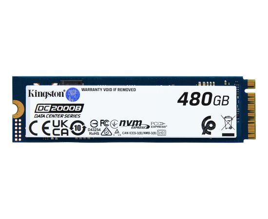 Kingston DC2000B 480GB, SSD PCIe 4.0 x4, NVMe, M.2 2280 HDD Iekšējie cietie diski