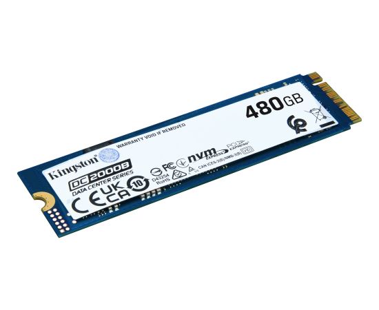 Kingston DC2000B 480GB, SSD PCIe 4.0 x4, NVMe, M.2 2280 HDD Iekšējie cietie diski
