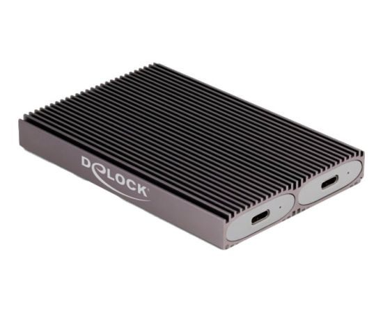 DeLOCK External USB Type-C Dual Combo Enclosure for 2 x M.2 N, Drive Enclosure grey Korpusi ārējiem HDD, SSD