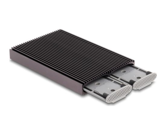 DeLOCK External USB Type-C Dual Combo Enclosure for 2 x M.2 N, Drive Enclosure grey Korpusi ārējiem HDD, SSD