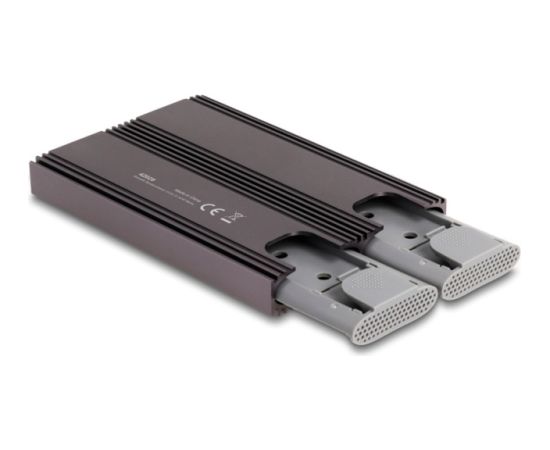 DeLOCK External USB Type-C Dual Combo Enclosure for 2 x M.2 N, Drive Enclosure grey Korpusi ārējiem HDD, SSD