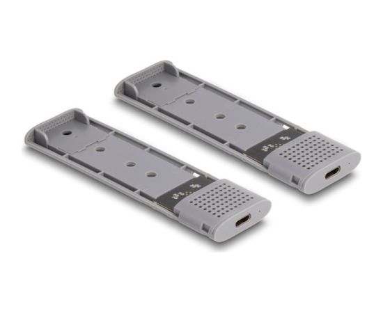 DeLOCK External USB Type-C Dual Combo Enclosure for 2 x M.2 N, Drive Enclosure grey Korpusi ārējiem HDD, SSD