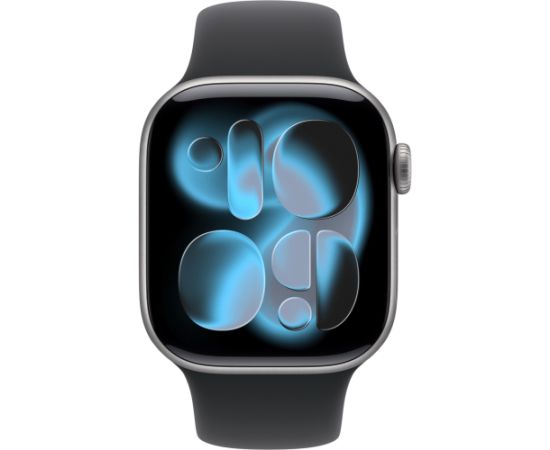 Apple Watch Series 11, smartwatch grey, aluminum, 42 mm, sports strap black M/L, cellular Smart-Watch Pulksteņi