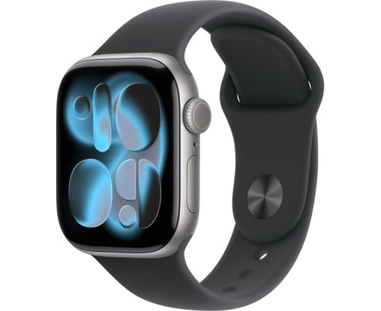 Apple Watch Series 11, smartwatch grey, aluminum, 42 mm, sports strap black M/L, cellular Smart-Watch Pulksteņi