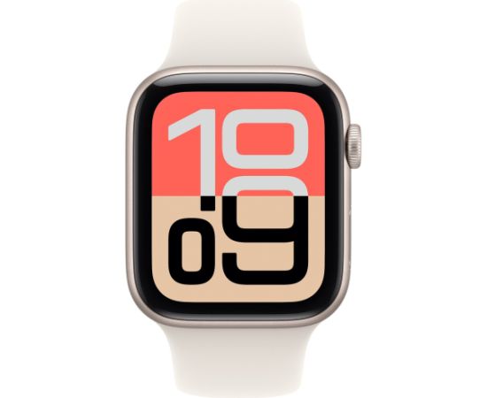 Apple Watch SE 3, Smartwatch silver, aluminum, 44 mm, polarstern sport band S/M, Cellular Smart-Watch Pulksteņi