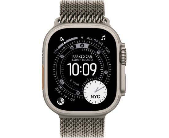 Apple Watch Ultra 3, Smartwatch titanium, 49 mm, Milanese bracelet titanium natural L, titanium case, cellular Smart-Watch Pulksteņi