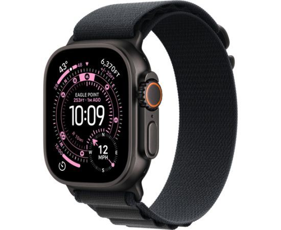 Apple Watch Ultra 3, smartwatch black, 49 mm, Alpine Loop black S, titanium case, cellular Smart-Watch Pulksteņi