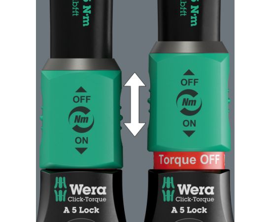 Wera torque wrench with reversible ratchet Click-Torque Lock A 5 black/green, 1/4" drive, 2.5 to 25 Nm Новинки Для дома и сада 