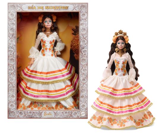 Mattel Barbie Barbie Signature Dia De Muertos 2025 - Doll in a cream-colored ruffled dress Lelles