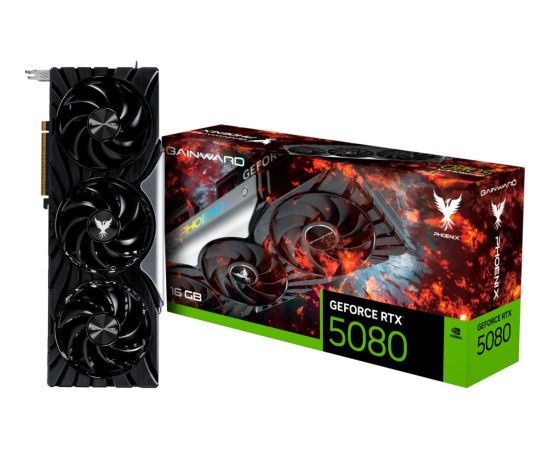 Gainward GeForce RTX 5080 Phoenix, graphics card DLSS 4, 3x DisplayPort, 1x HDMI 2.1 Grafiskās video kartes