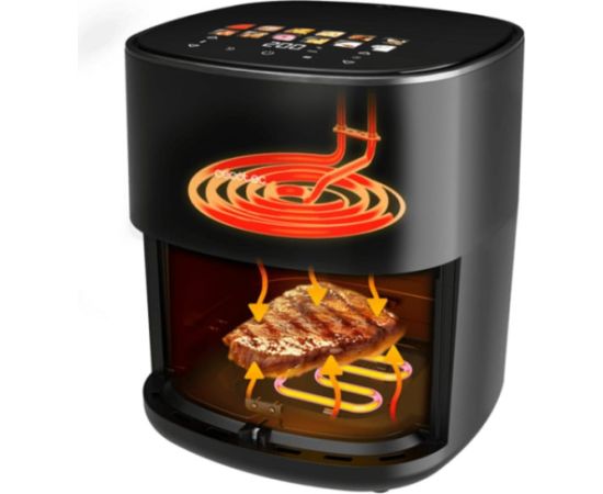 Cecotec Cecofry&Grill Duoheat 6500 black air fryer, 2,200 watts, 6.5 liter basket, with viewing window, double heating element Taukvāres katli