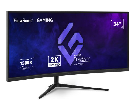 ViewSonic VX3418C-2K, gaming monitor - 34 - black, UWQHD, VA, curved, Free Sync Premium, 180Hz panel Monitori
