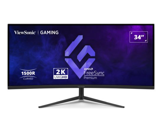 ViewSonic VX3418C-2K, gaming monitor - 34 - black, UWQHD, VA, curved, Free Sync Premium, 180Hz panel Monitori
