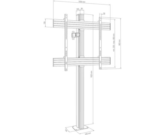 HAGOR CPS Floor-Wall Single, VESA 900 x 800, 75" - 86", monitor mount black Крепления для телевизоров