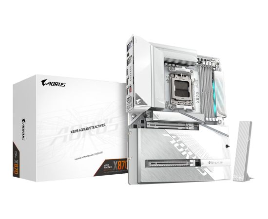 GigaByte X870 A STEALTH ICE (silver/white) - Socket AM5 motherboard Mātes plates