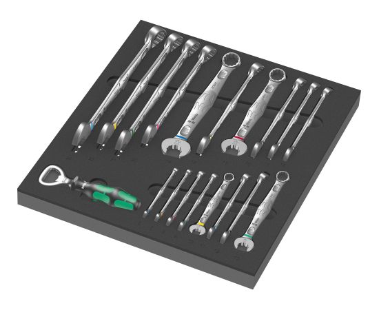 Wera 9731 foam insert 6003 Joker Set 1, 19-piece, tool set black/grey, combination ratchet wrench set, in foam insert for workshop trolleys Новинки Для дома и сада 