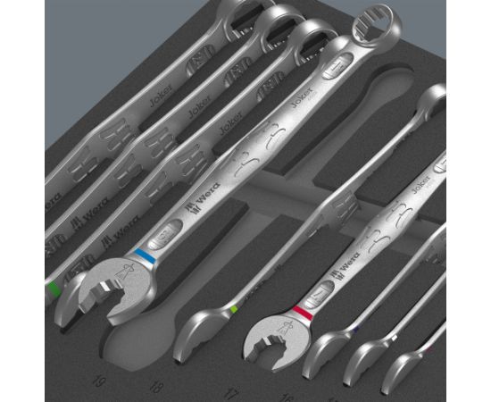 Wera 9731 foam insert 6003 Joker Set 1, 19-piece, tool set black/grey, combination ratchet wrench set, in foam insert for workshop trolleys Новинки Для дома и сада 