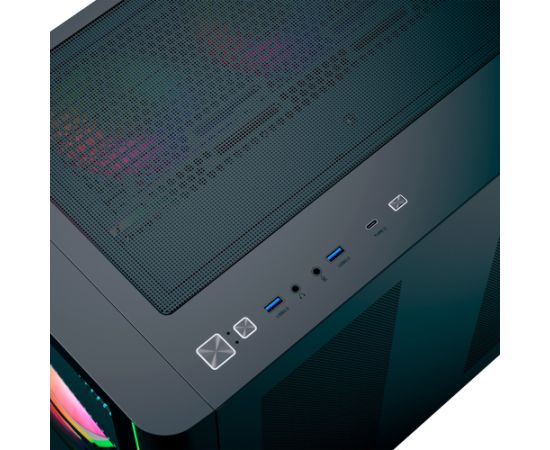 Aerocool P500C EVO-G-BK-v1, tower case Black, Tempered Glass x 2 Datoru korpusi