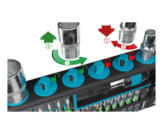 Hazet SmartHolder 2300SH-1, socket and bit set 1/4" black, 39 pieces, including fine-tooth reversible ratchet Новинки Для дома и сада 
