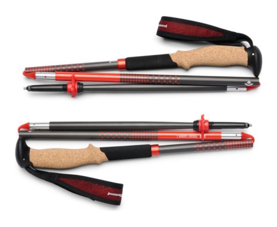 Black Diamond Trekking Poles Pursuit Carbon Z, Fitness Equipment anthracite/orange, 1 pair, 130 cm Nūjošana