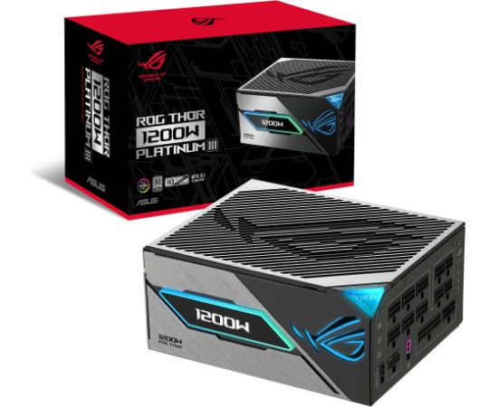 ASUS ROG Thor 1200W Platinum III, PC power supply black, 1x 12 pin high power GPU, 4x PCIe, cable management, 1200 watts Datoru barošanas bloki