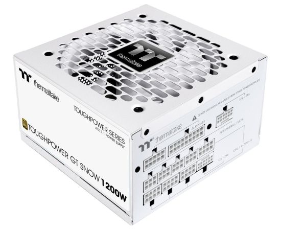Thermaltake Toughpower GT Snow 1200W, PC power supply white, 2x 12-pin high power GPU, 5x PCIe, cable management, 1200 watts Datoru barošanas bloki