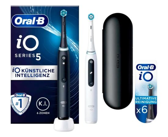 Oral-B Oral-B iO Series 5 Duo, Electric Toothbrush black/white, Matt Black/Quite White incl. 2nd handle Elektriskās zobu birstes, irigatori