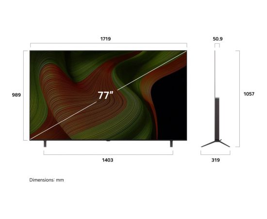 LG OLED77B59LA.AEUD evo TV, OLED TV - 77 -  black, UltraHD/4K, HDR, SmartTV, 120Hz panel Телевизоры