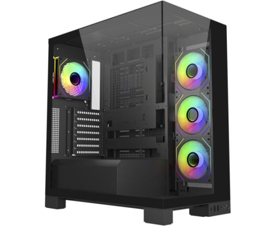 Fortron FSP M540, tower case black, tempered glass x 2 Datoru korpusi