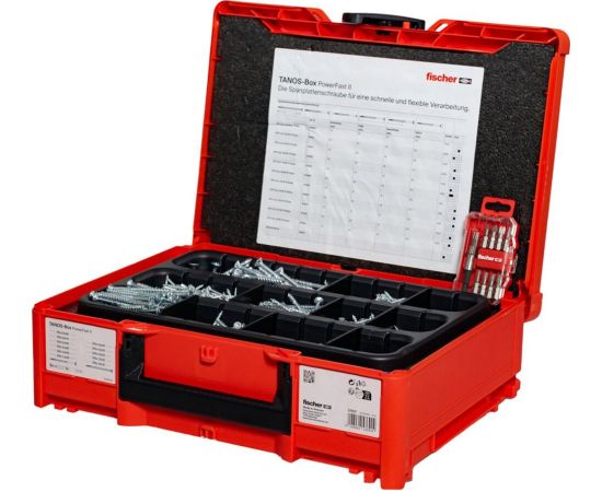 fischer PowerFast II Tanos-Box, countersunk head TG/VG TX, screw set 1,801 pieces, partial and full thread, galvanized Новинки Для дома и сада 