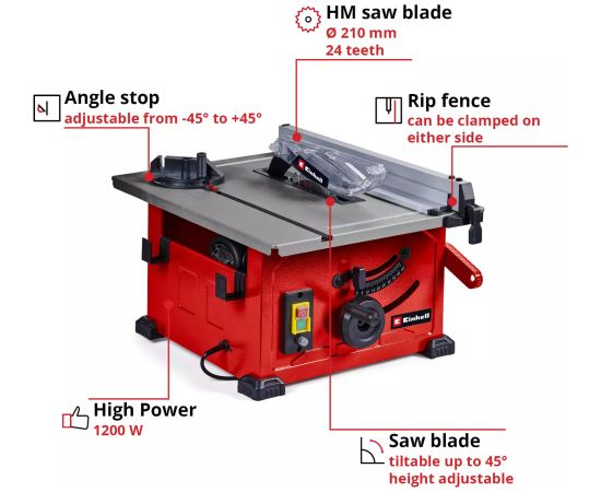 EINHELL table saw TC-TS 8 red, 900 watts Новинки Для дома и сада 