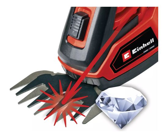 EINHELL Power X-Change Cordless Grass Shears/Shrub Shears GE-CG 18/100 Li T (1x 2.5Ah) red/black, Li-ion battery 2.5Ah, with telescopic handle Новинки Для дома и сада 