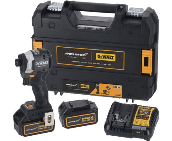 DEWALT Cordless Impact Wrench DCF85MM2T, 18 Volt, 1/4", in McLaren Design grey/black, 2x Li-Ion XR batteries 4 Ah, in T STAK Box Новинки Для дома и сада 
