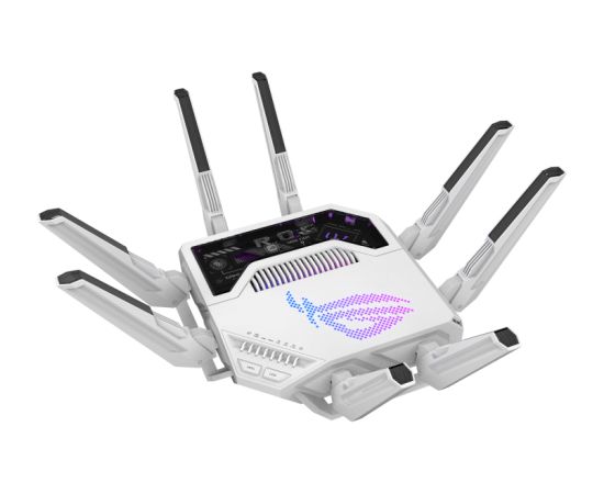 Asus WiFi 7 Tri-band Gaming Router ROG Rapture GT-BE19000AI 802.11ax 10/100/1000 Mbit/s Ethernet LAN (RJ-45) ports 1 Mesh Support Yes MU-MiMO Yes 4G/5G Antenna type External Рутеры